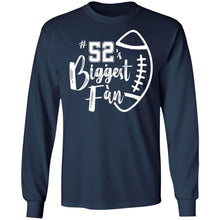 Load image into Gallery viewer, Number 52's Biggest Fan Shirt Football Player Mom Dad Family T-Shirt